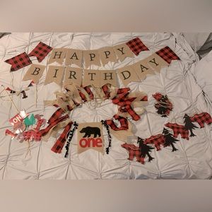 WILD ONE woodland theme birthday decorations